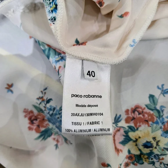 Rabanne Chainmail Sequin-Embellished Maxi Floral Metallic Skirt Multi Color NWT - Picture 9 of 15